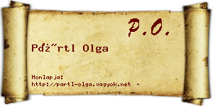 Pártl Olga névjegykártya